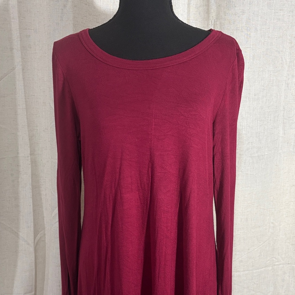 DEARCASE XL Burgundy Tee Dress